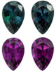 Pair of Rare Alexandrites - Pear Shape - Gubelin Cert - 2.43 carats - 8.2 x 5.6 x 3.7mm