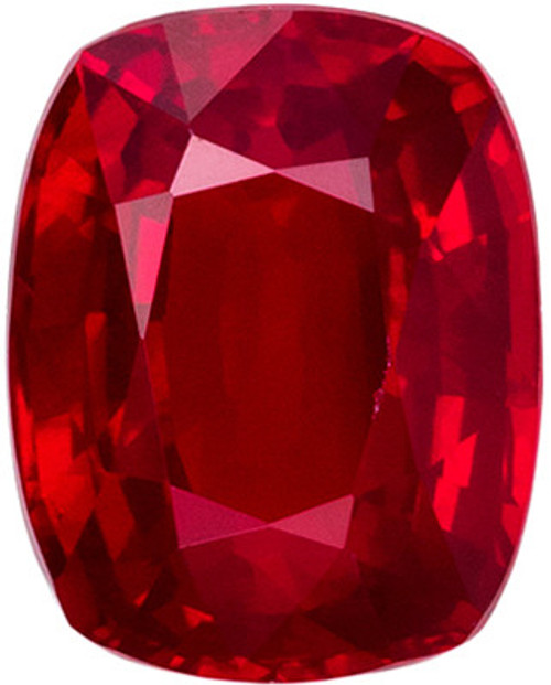 Genuine Ruby - Cushion Cut - Pure Rich Red - 0.80 carats - 5.8 x 4.5mm