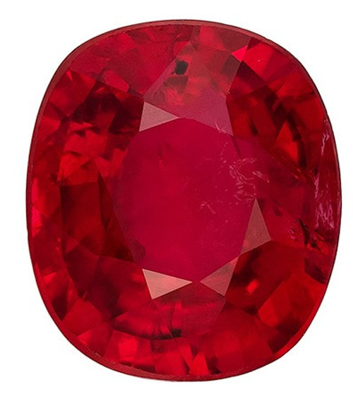 AfricaGems Certified Unset Ruby - Cushion Cut - 1.57 carats - 7.1 x 6.2mm
