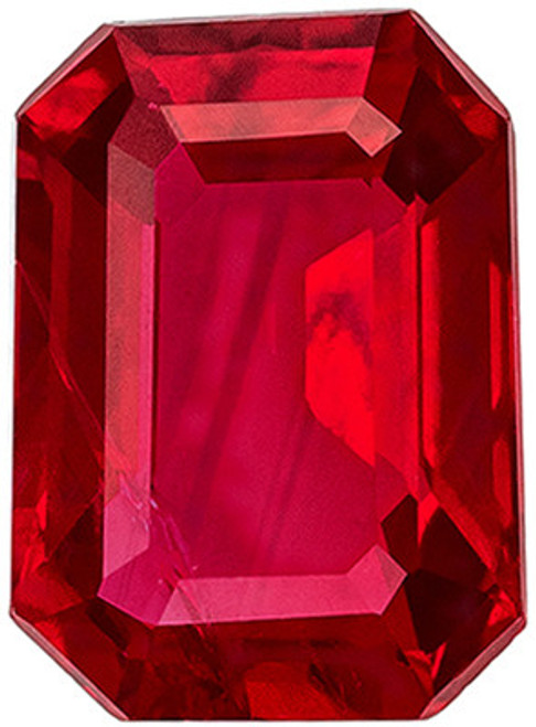 Genuine Ruby - Emerald Cut - Pigeon's Blood Red - 1.07 carats - 7 x 5.1mm