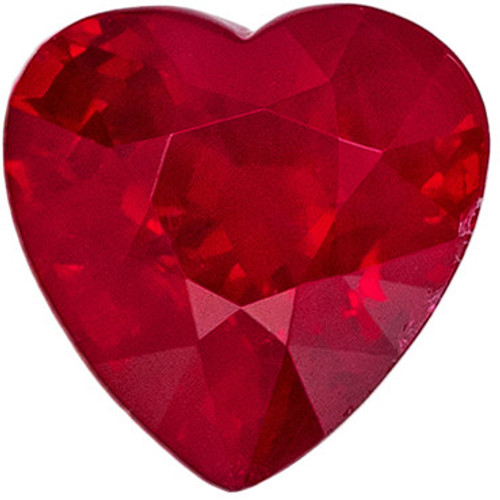 Super Ruby - Heart Cut - Pigeon's Blood Red - 1.06 carats - 5.9 mm