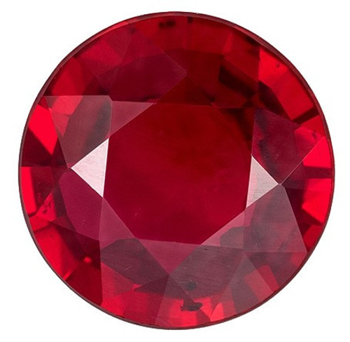 AfricaGems Certified Ruby - 1.19 carats Round Cut - 6.7 mm - Magnificent Red Color