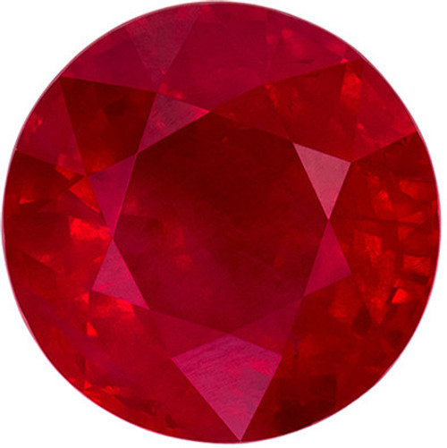 Rare Genuine Loose Ruby - Round Cut - Rich Red - 3.24 carats - 8.43 x 8.37 x 5.55mm