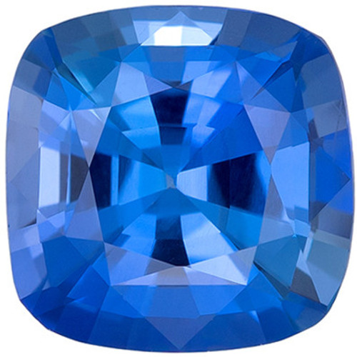 Genuine Blue Sapphire - Cushion Cut - Medium Rich Blue - 1.13 carats - 6mm