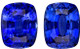Genuine Blue Sapphire Gems - Cushion Shape - Stunning 6.24 carats - 9.44 x 7.43 x 4.82mm - Matching Pair with GIA Certificate