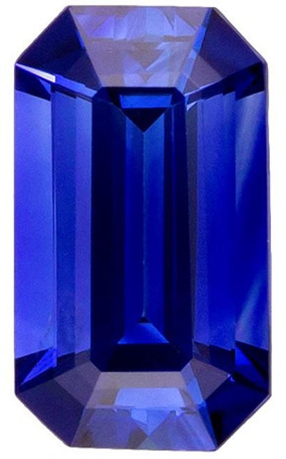 AfricaGems Certified Blue Sapphire - Emerald Cut - 0.3 carats - 5 x 2.9mm - Truly Stunning