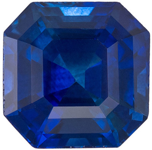 Genuine Blue Sapphire - Emerald Cut - Gorgeous Vivid Rich Blue - 1.51 carats - 6.1mm