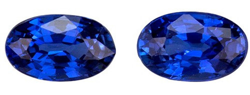 AfricaGems Certified Unset Blue Sapphire - Oval Cut - 0.57 carats - 4.8 x 3 mm Matching Pair