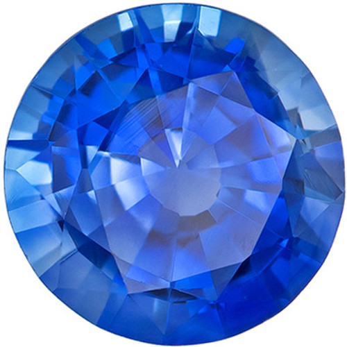 Genuine Loose Blue Sapphire - Round Cut - Vivid Medium Blue - 0.50 carats - 4.9 mm