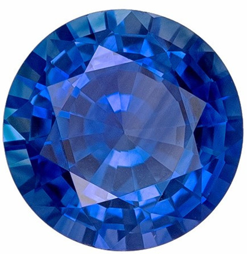 Blue Sapphire Gemstone - Round Shape - Stunning Rich Blue Color - 1.1 Carats - 6.4mm