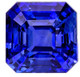 Faceted Sapphire - Emerald Cut - Intense Blue - 3.06 carats - 7.4 x 7.3mm
