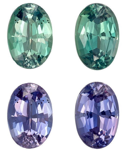 Rare Earring Gems - Alexandrite Gemstone - 0.90 carats - Oval Cut - 5.5 x 3.7mm - AfricaGems Certificate