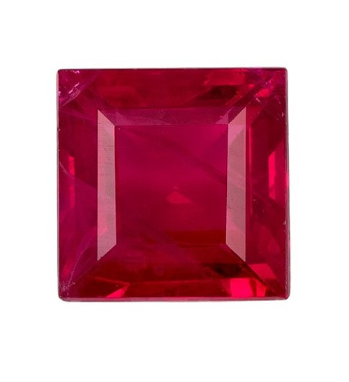Deep Red Ruby - Square Cut - 0.59 Carats - 5.7x5.7mm