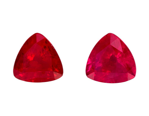 Ruby Trillion Cut Gems Pair - 0.73 Carat - 4.2mm Size