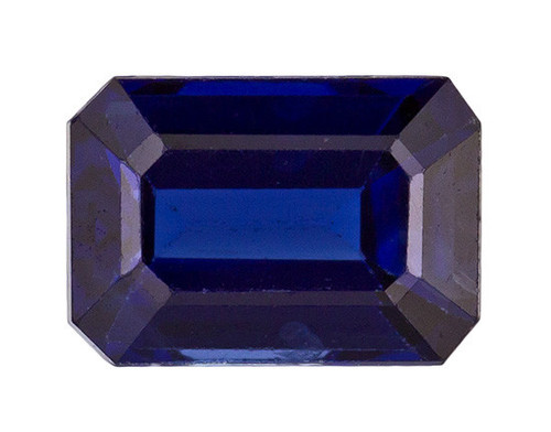AfricaGems Certified Blue Sapphire - Genuine - Emerald Cut - 0.7 carats - 5.6 x 3.9mm