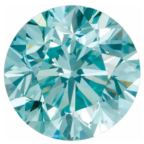 Round Aqua Blue Enhanced Color Diamond Melee